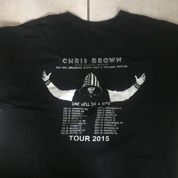 Mens Rare Chris Brown X Concert Tee Shirt Size Large - Picture 5 of 6